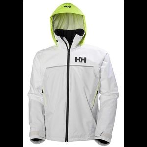 100% waterproof!!!!HELLY HANSEN HP FJORD JACKET white SIZE LARGE SAILING